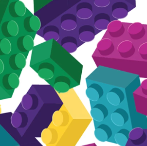 Building Blocks Bright Blocks Multi 143448 Mook Half Yard