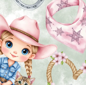 Country Girl Allover Sage 143613 Mook Half Yard