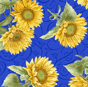 Sun Kissed Tossed Sunflowers 2934-74 Jane Shasky Henry Glass Half Yard