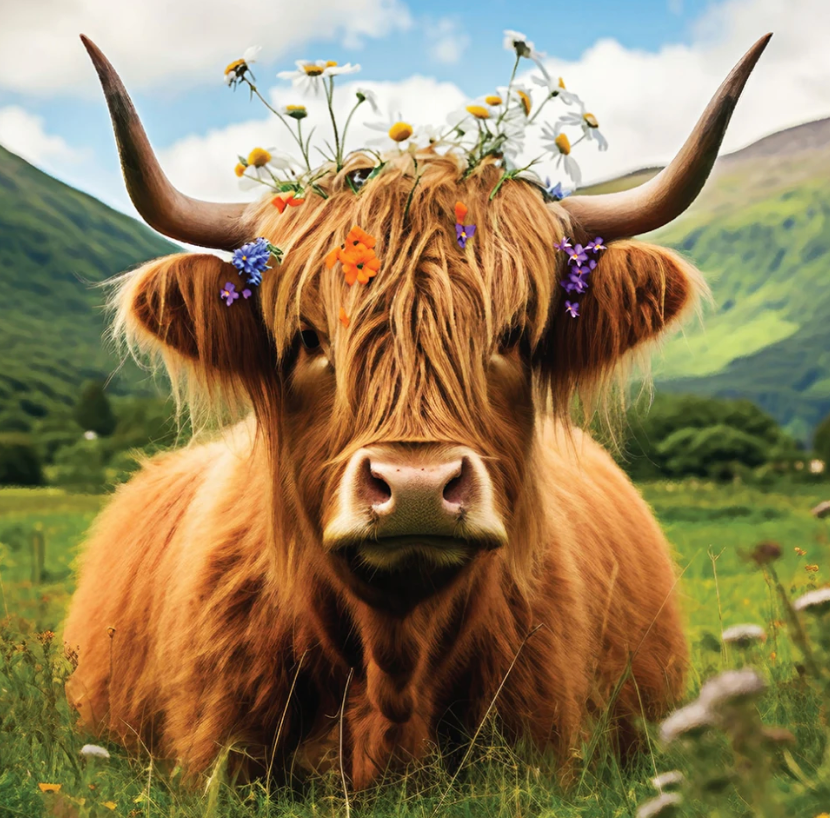 Highland Cow Panel 137450 Mook Fabrics 261P