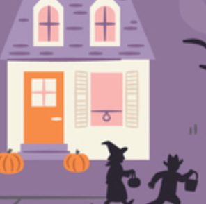 Happy Haunting Doorbell Dash 230423 Ann Gardner Cloud9 Half Yard