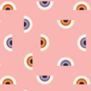 Happy Haunting Night Watch Coral 230424 Ann Gardner Cloud9 Half Yard