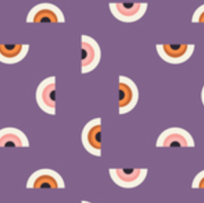 Happy Haunting Night Watch Purple 230425 Ann Gardner Cloud9 Half Yard