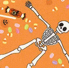Mr. Bones Sews Candies Orange 91075-56 Kimberlee Peers-Moore FIGO Northcott Half Yard