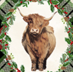 Highland Heart Wreaths DP28047-99 Jason Kirk Northcott Half Yard