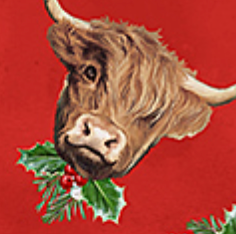 Highland Heart Cow Heads DP28048-24 Jason Kirk Northcott Half Yard