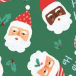 Christmas Miniatures III Tossed Santas CHM305900G Pink Light Studio P&B Half Yard