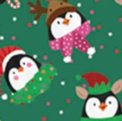 Christmas Miniatures III Festive Penguins CHM305903G Pink Light Studio P&B Half Yard