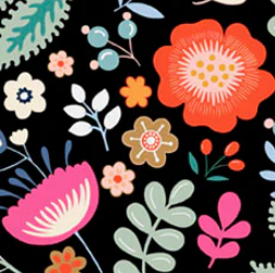 Birdsong Garden Allover BSON05858KMU Geetanjali Behera P&B Half Yard