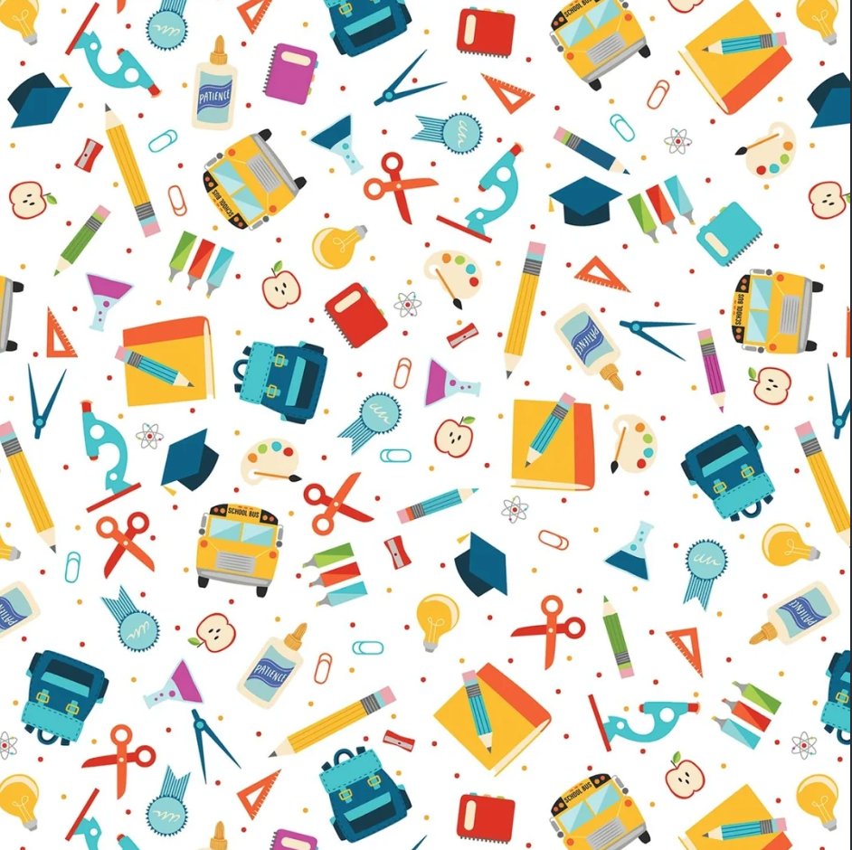 Love, Teach, Inspire Notebook Doodles White LTIN05857WY Arrolynn Weiderhold P&B Half Yard