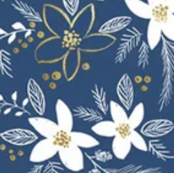 Joyful Floral Toss Blue JOYF05892B Sara Berenson P&B Half Yard