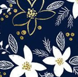 Joyful Floral Toss Navy JOYF05892N Sara Berenson P&B Half Yard