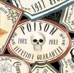 Hocus Pocus Packed Potion Labels HPOC05826KE Deane Beesley P&B Half Yard