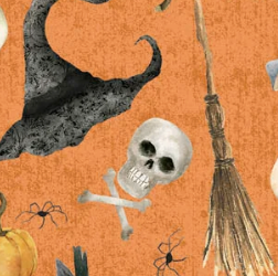 Hocus Pocus Small Halloween Toss Orange HPOC05828O Deane Beesley P&B Half Yard