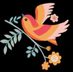 Birdsong Tossed Birds and Flowers BSON05859KMU Geetanjali Behera P&B Half Yard