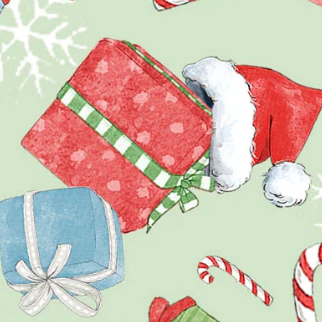 Frost & Fable Gift Toss Light Green FFAB05799LG Leslie Trimbach P&B Half Yard