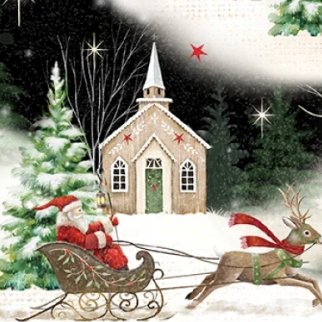 Believe Santa's Scenic BELI05815MU Sarah Summers P&B Half Yard
