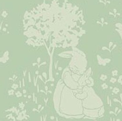 Peter Rabbit & Benjamin Bunny Tonal Garden Green C17251-GREEN Beatrix Potter Riley Blake Half Yard
