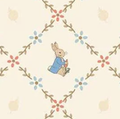 Peter Rabbit & Benjamin Bunny Lattice Light Cream C17254-CREAM Beatrix Potter Riley Blake Half Yard
