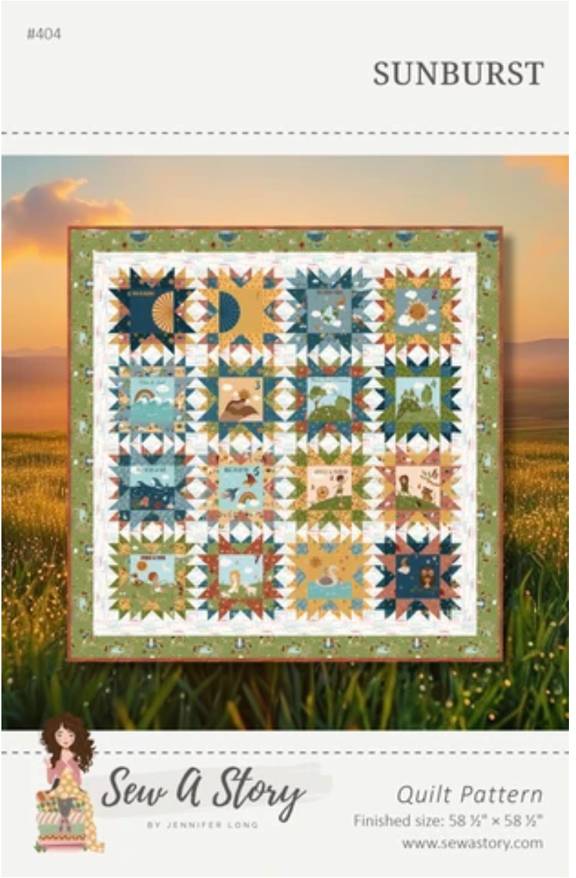 Sunburst Pattern from Sew A Story 58.5 x 58.5 Printed pattern #404