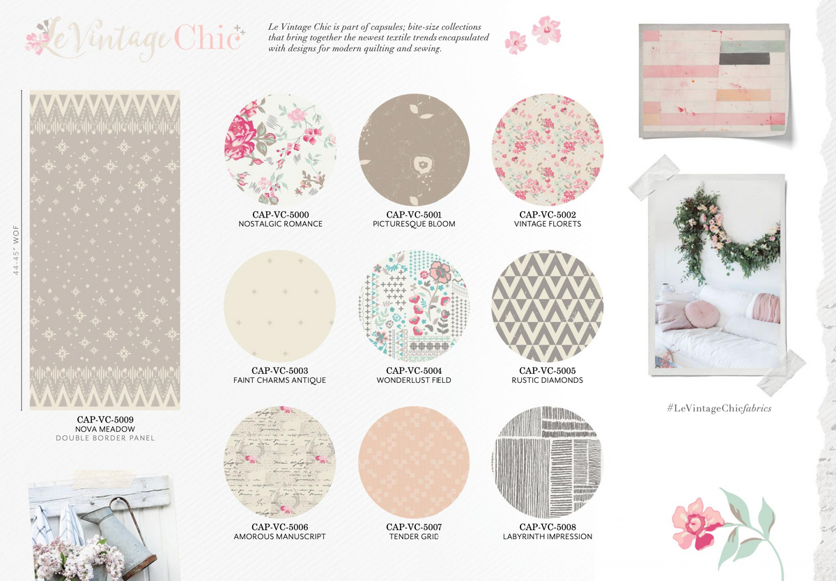 Le Vintage Chic Tender Grid CAP-VC-5007 Art Gallery Half Yard