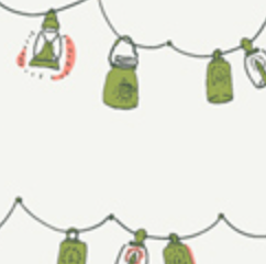 Dew & Moss Playful Mini Bunting DWM-45605 Alexandra Bordallo Art Gallery Half Yard