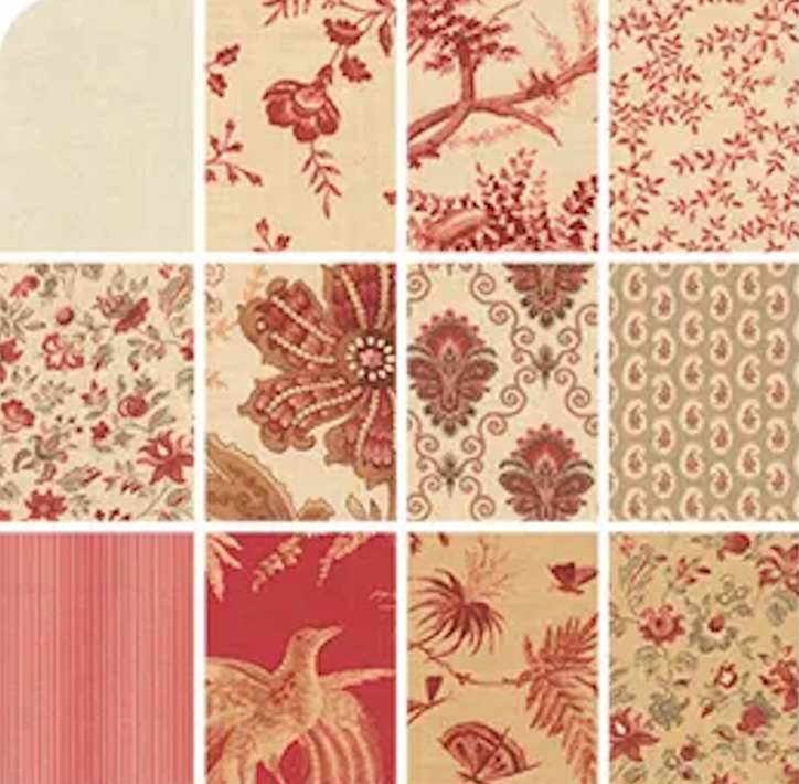 Le Jardin Rouge 10" Layer Cake 36150LC French General Moda