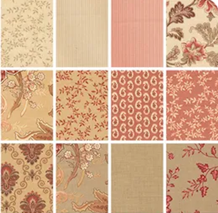 Le Jardin Rouge 2.5" Jelly Roll 36150JR French General Moda