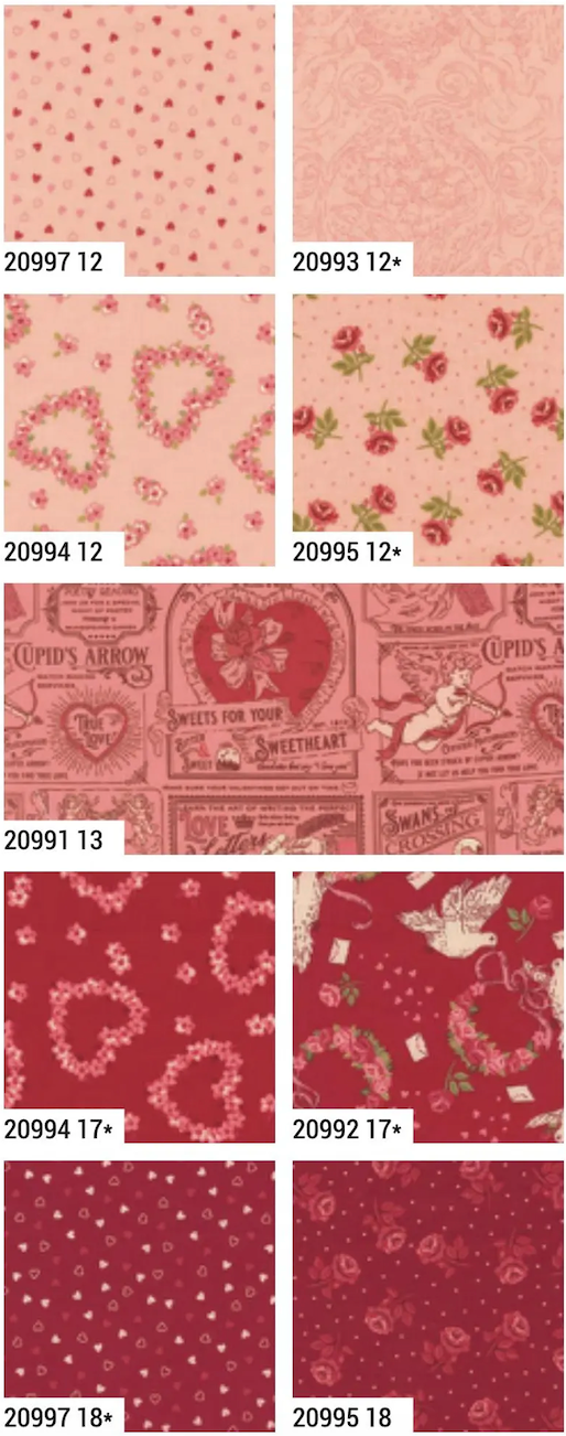 Je Taime 5" Charm Pack 20990PP 42 Pcs Stacy Iest Hsu Moda Fabrics