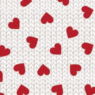 I Heart Knitting KNIT-CD4677 WHITE Knit Hearts Timeless Treasures Half Yard