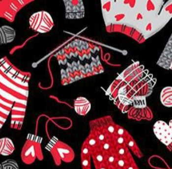 I Heart Knitting KNIT-CD4675 BLACK Knitting Workshop Timeless Treasures Half Yard