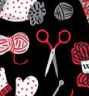 I Heart Knitting KNIT-CD4675 BLACK Knitting Workshop Timeless Treasures Half Yard