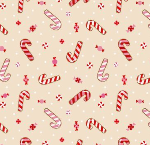 Peppermint Candy Mix Pink Ginger Cat Christmas Belle Haus Timeless Treasures Fabrics BH-CD4203 Half Yard
