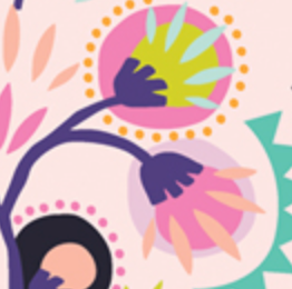 Oh Meow! Kattaland Flora OHM-33440 Jessica Swift Art Gallery Half Yard
