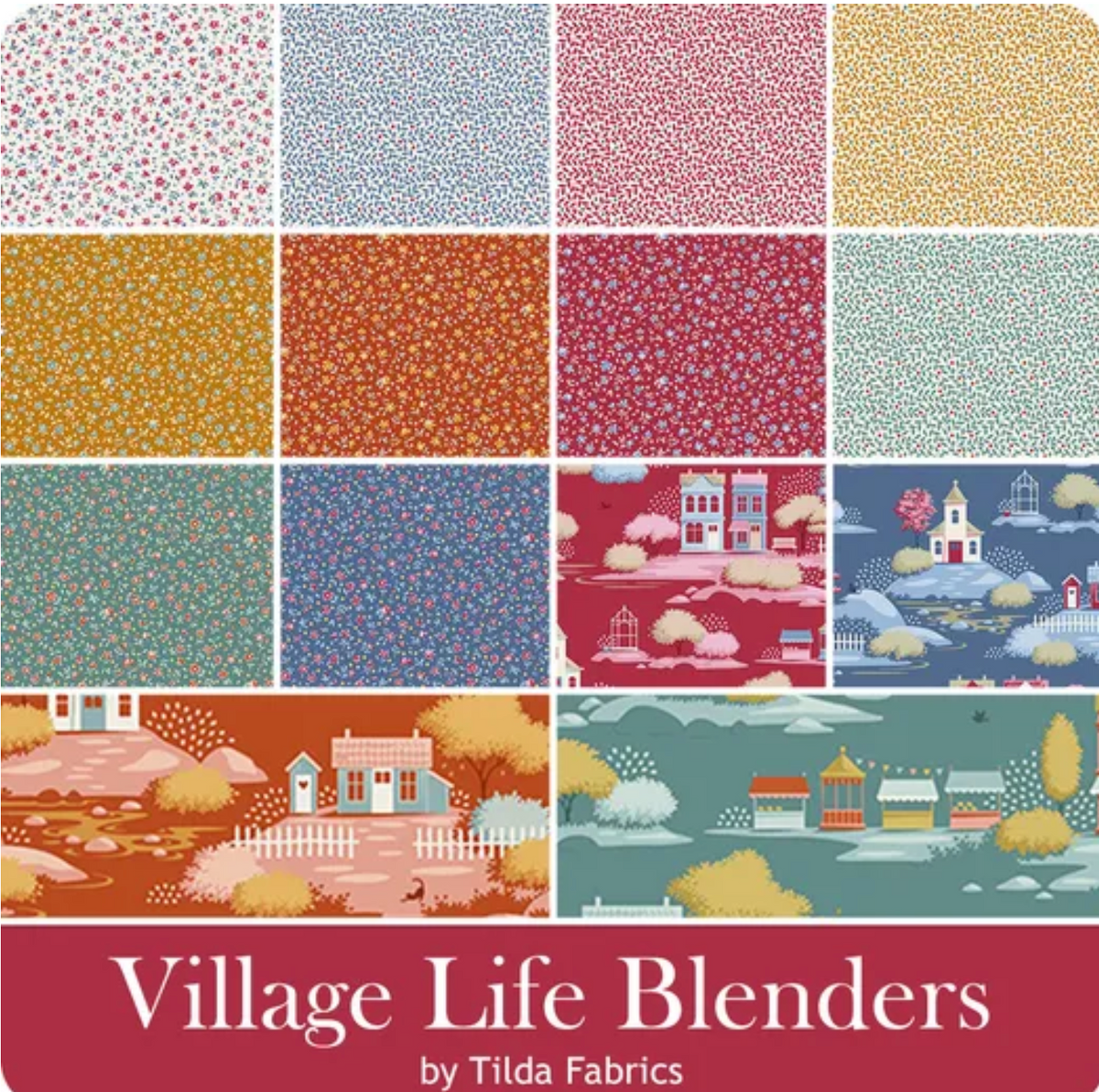 14 Fat Quarter Bundle Tilda Village Life Blender 258Q