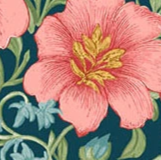 Sparrow Falls Luscious Garden Deep Prussian A-10387-B Michael Nardi Andover Half Yard