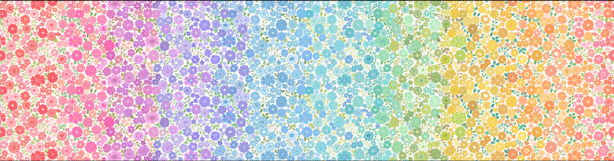 Pastel Boho Blooms Ombre OM3A Lewis & Irene  Half Yard