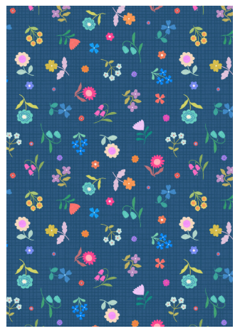 Patchwork Joy Blue Flower Grid L39C Lewis & Irene Half Yard
