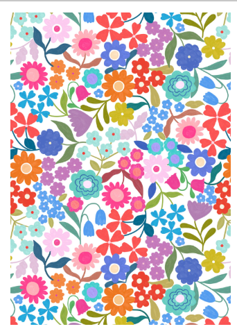 Patchwork Joy Joyful Flowers On Cream L34A Lewis & Irene Half Yard