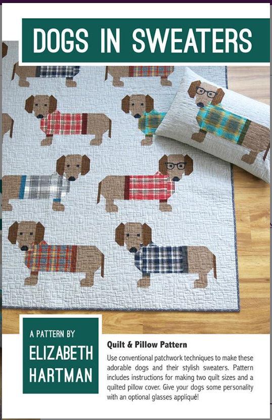 Dogs in Sweaters Quilt Pattern EH 034 Elizabeth Hartman Moda Fabrics
