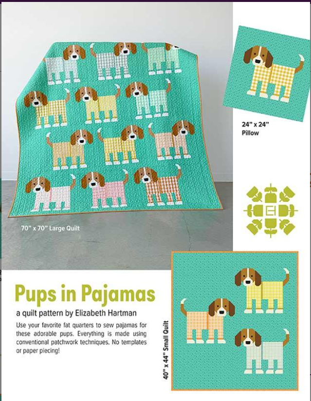 Pups in Pajamas Quilt Pattern EH 092 Elizabeth Hartman Moda Fabrics