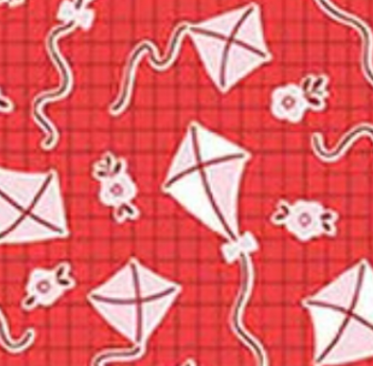 Traditional 30's C18245-RED Kites Red Lindsay Wilkes Riley Blake Half Yard