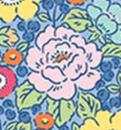 Traditional 30's C18246-BLUE Floral Blue Lindsay Wilkes Riley Blake Half Yard