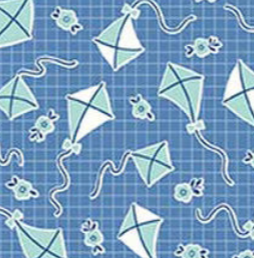 Traditional 30's C18245-BLUE Kites Blue Lindsay Wilkes Riley Blake Half Yard