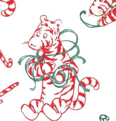 Christmas at Pooh Corner 9104-08 White/Red W.A. Dodge Studio E Half Yard