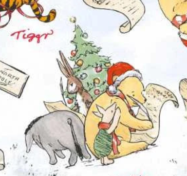 Christmas at Pooh Corner 9100-07 Snow W.A. Dodge Studio E Half Yard