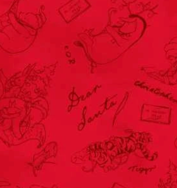 Christmas at Pooh Corner 9107-88 Red W.A. Dodge Studio E Half Yard