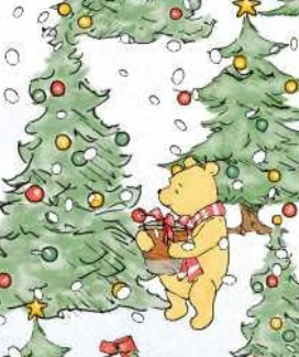 Christmas at Pooh Corner 9102-60 Green/Snow W.A. Dodge Studio E Half Yard