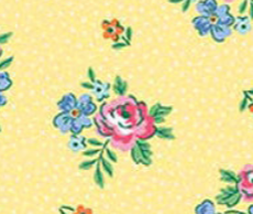 Traditional 30's C18248-YELLOW Scattered Floral Yellow Lindsay Wilkes Riley Blake Half Yard
