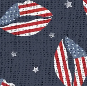 Stars & Stripes Midnight Americana Kiss 9342S-74 Funny Girl Studio E Half Yard